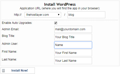 WordPress Install Now!